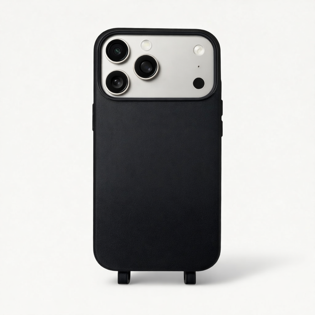 כיסוי לטלפון עם טבעות | שחור