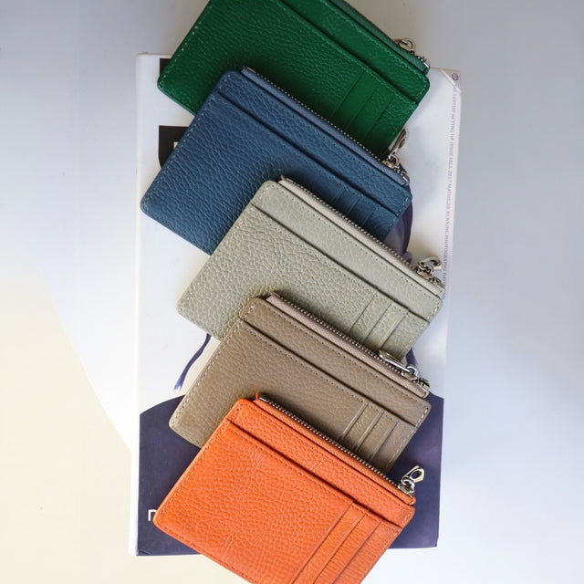 ארנק לכרטיסים עם רוכסן | כחול גינס