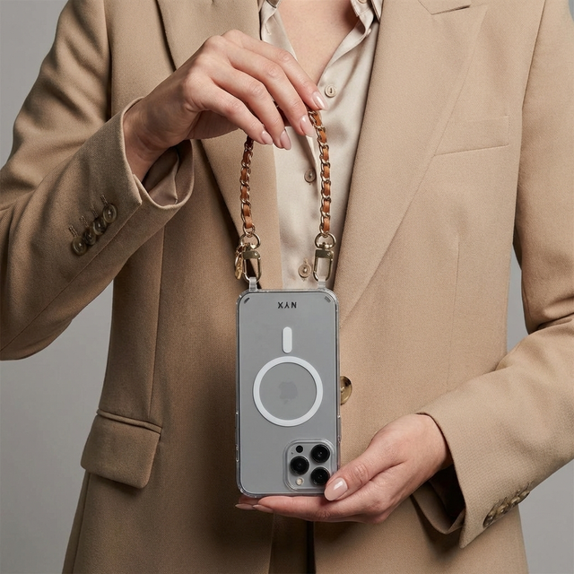 צמיד זהב ועור חום| דגם קלייר