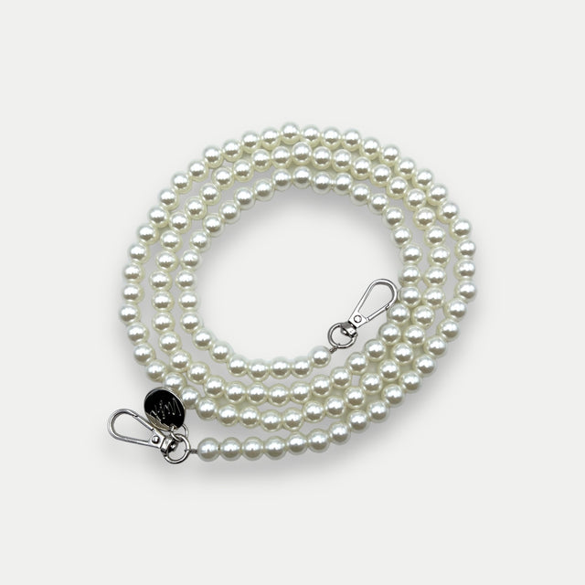סוגר כסוף Pearl כיסוי שקוף + פנינים