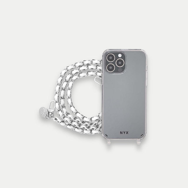 כיסוי שקןף + שרשרת כסוף עור לבן