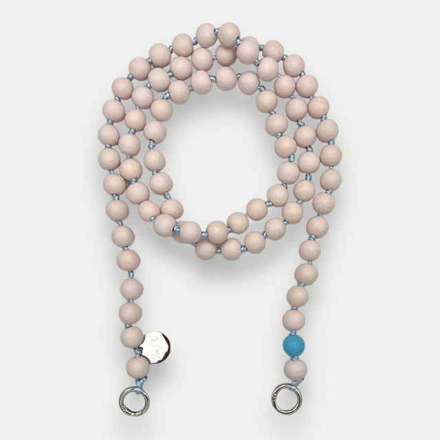 Baby pink שרשרת חרוזי עץ לטלפון