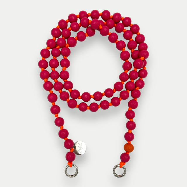 Fuchsia שרשרת חרוזי עץ לטלפון