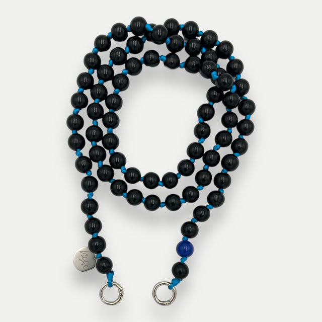 Black & Blue שרשרת חרוזי עץ לטלפון