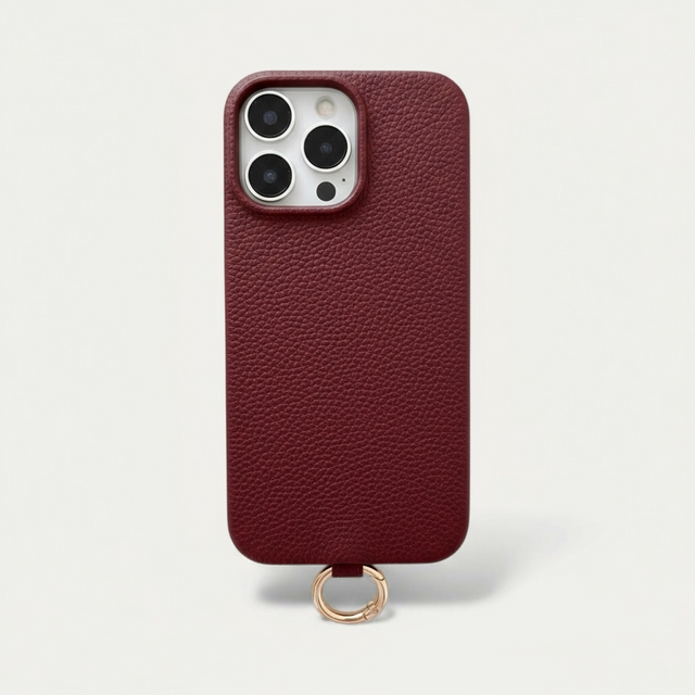 כיסוי עור מגסייף לטלפון בורדו כהה