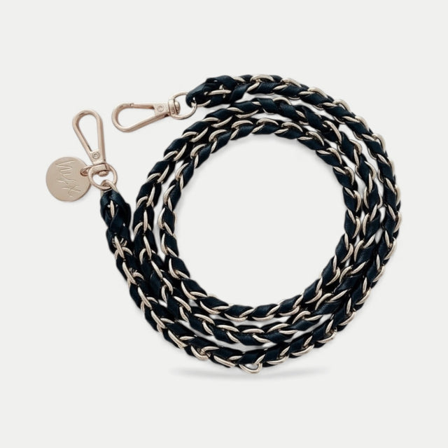 שרשרת לטלפון - זהב ועור שחור| דגם לומה