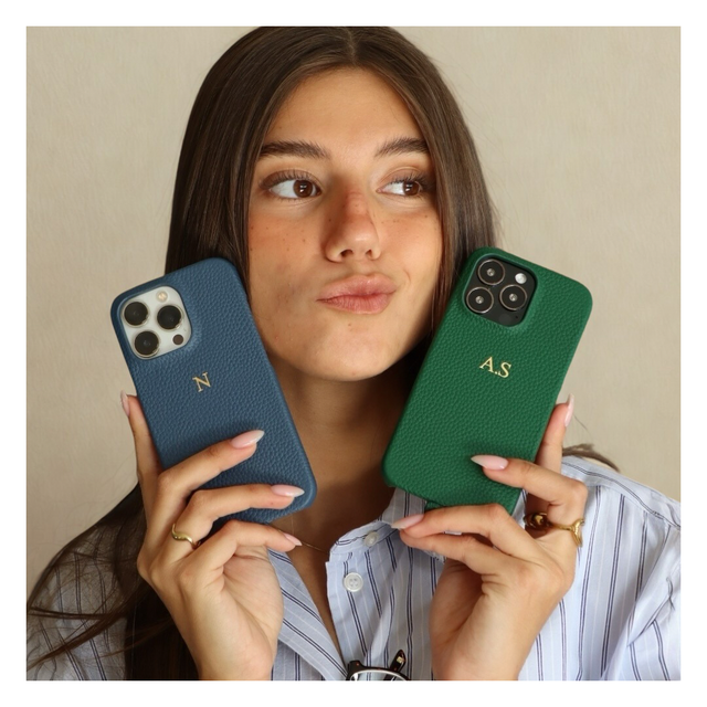 כיסוי עור מגסייף לטלפון כחול