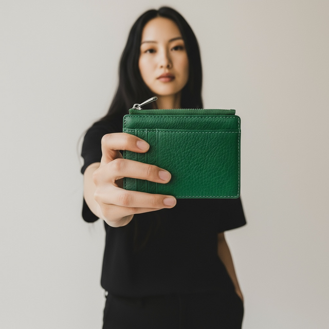 ירוק |ZIPPER ארנק כרטיסים