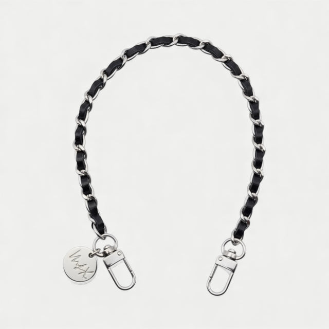 צמיד כסף ועור שחור|דגם קלייר