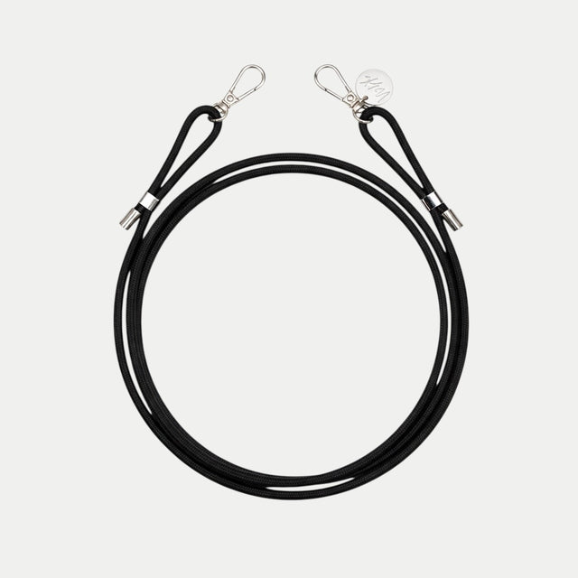 כיסוי שקוף + רצועה שחורה | כסוף