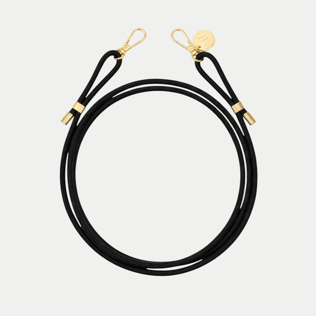 כיסוי שקוף + רצועה שחורה | זהב