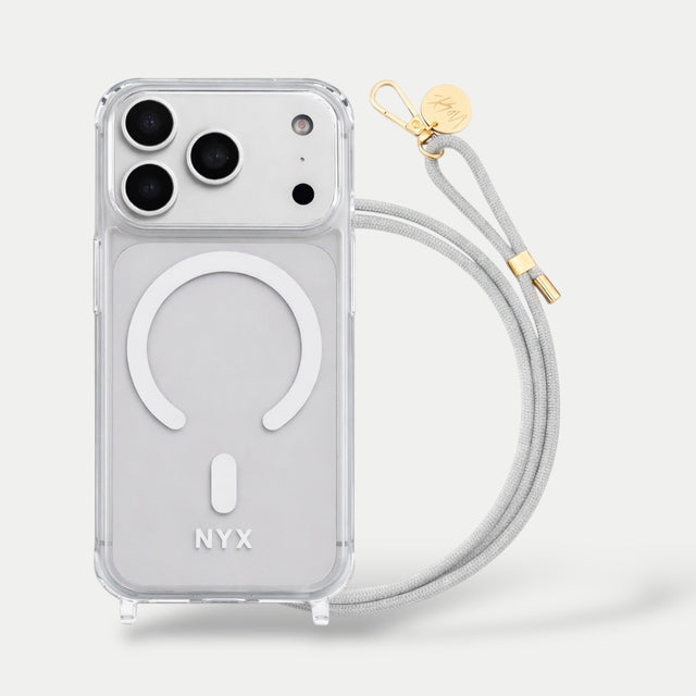 כיסוי שקוף + רצועה אפורה