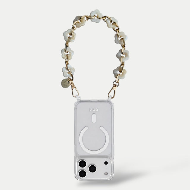 צמיד לטלפון פרח | בז׳