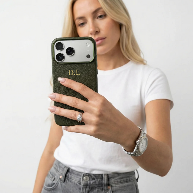 כיסוי עור קלאסי מגסייף | ירוק זית